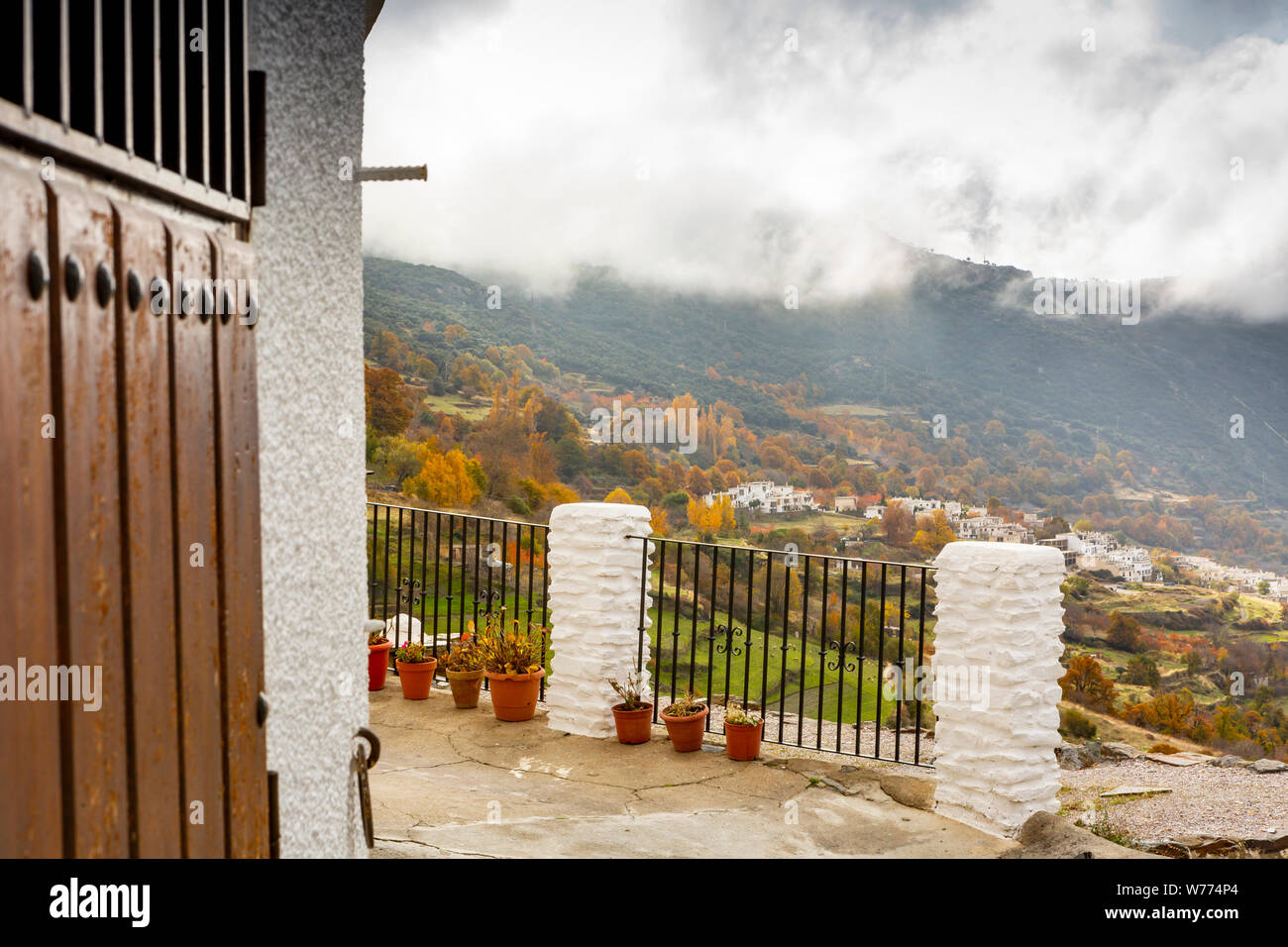 traditional white village of Capileira in the Sierra Nevada,Spain Stock Photo