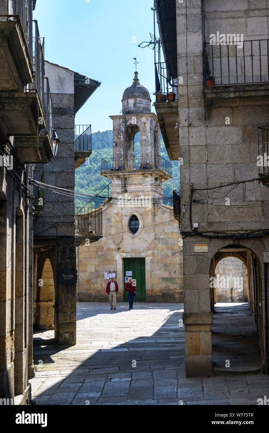 The old Jewish Quarter in the town of Ribadavia on The confluence of the river Avia and River Mino in Orense Province, Galicia, Spain Stock Photo