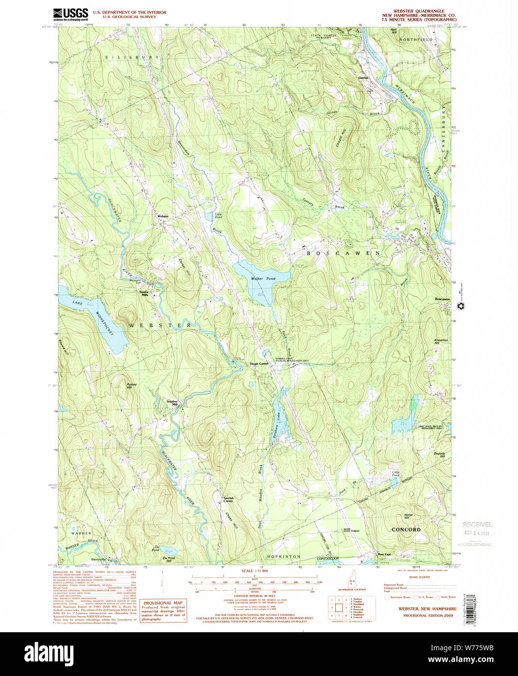 Webster new hampshire map hires stock photography and images Alamy