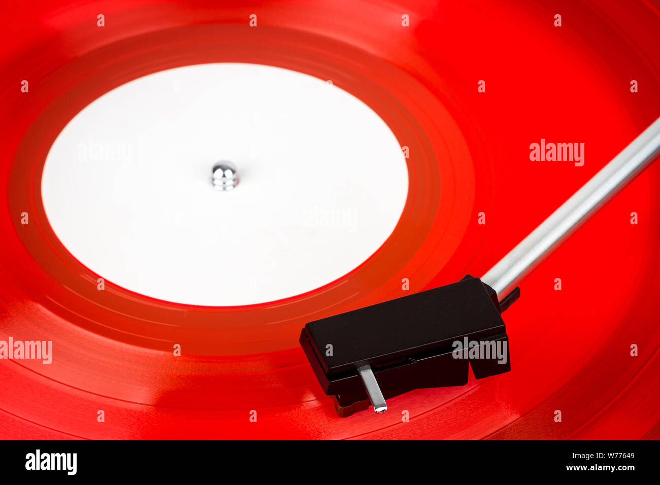 Close up of turntable needle on a vinyl record. Turntable playing music ...