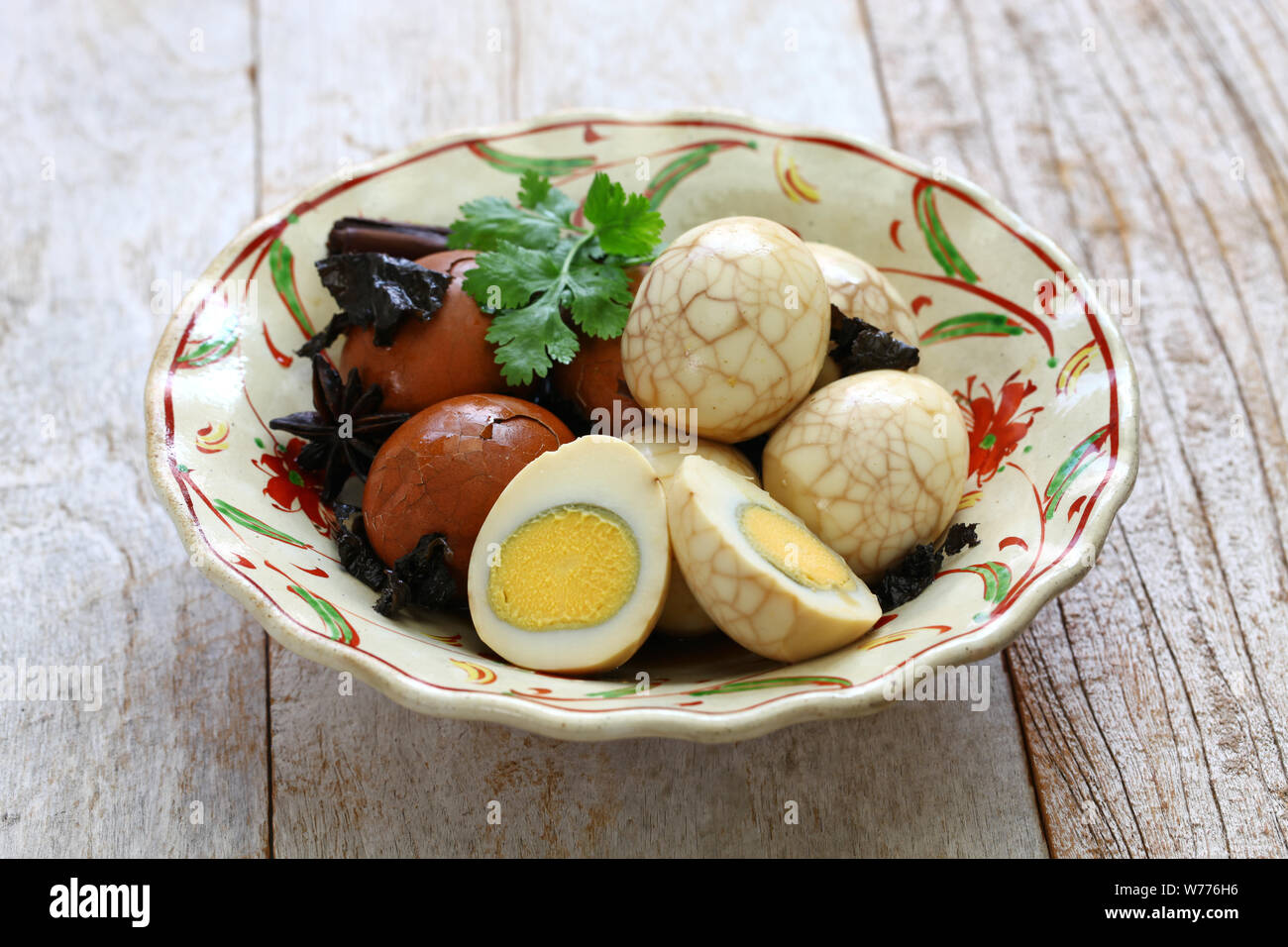 homemade tea eggs, Taiwanese food Stock Photo