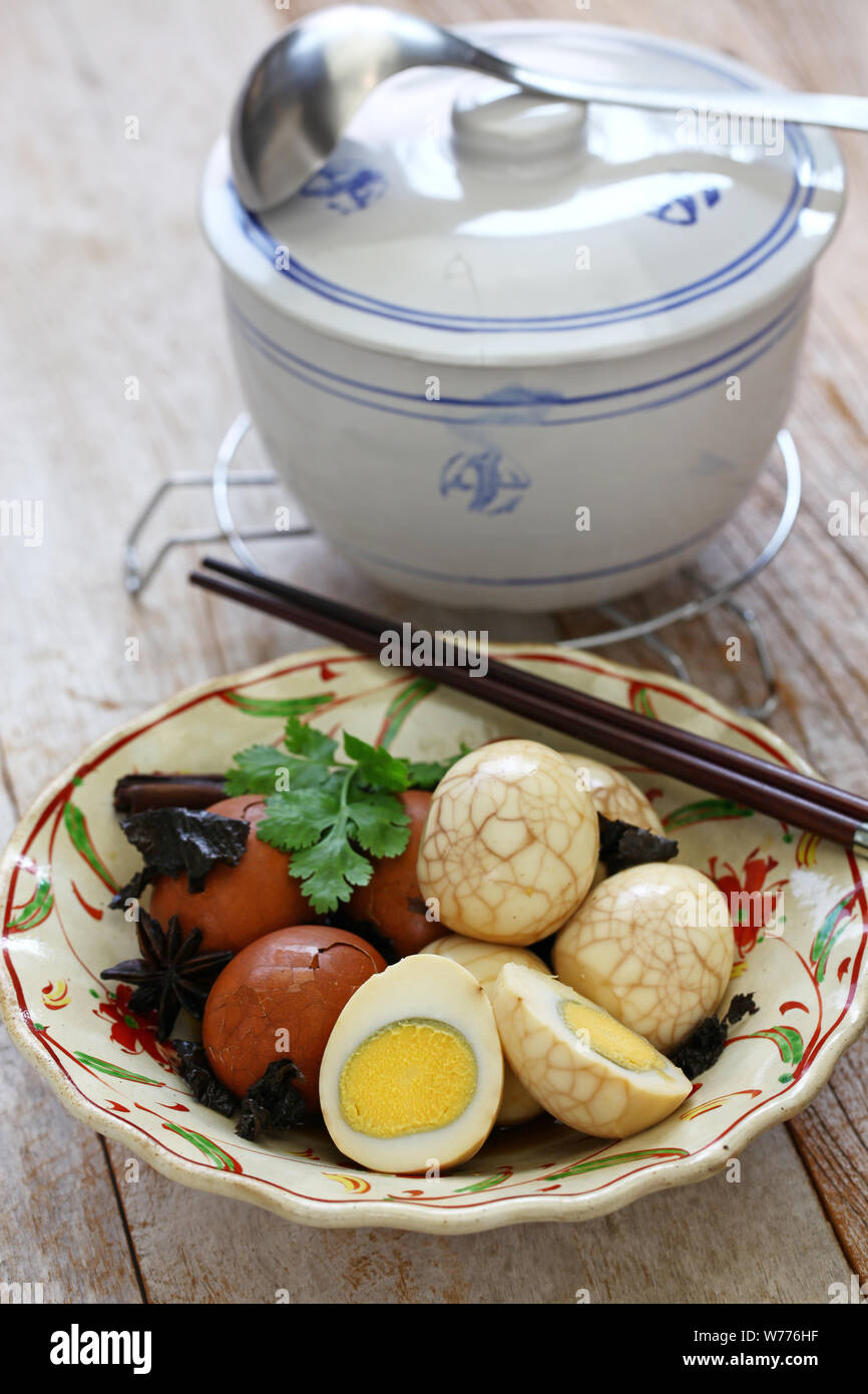 homemade tea eggs, Taiwanese food Stock Photo