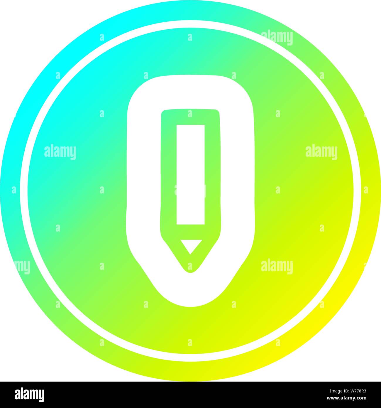 simple pencil circular icon with cool gradient finish Stock Vector ...