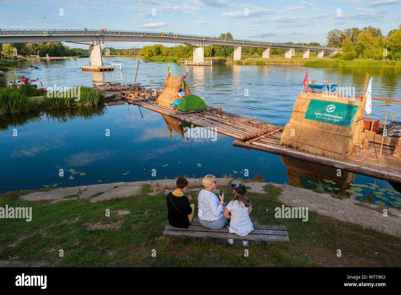 Polish Rivere Raft Reconstruction of traditional timber rafting on The Narew river in ...