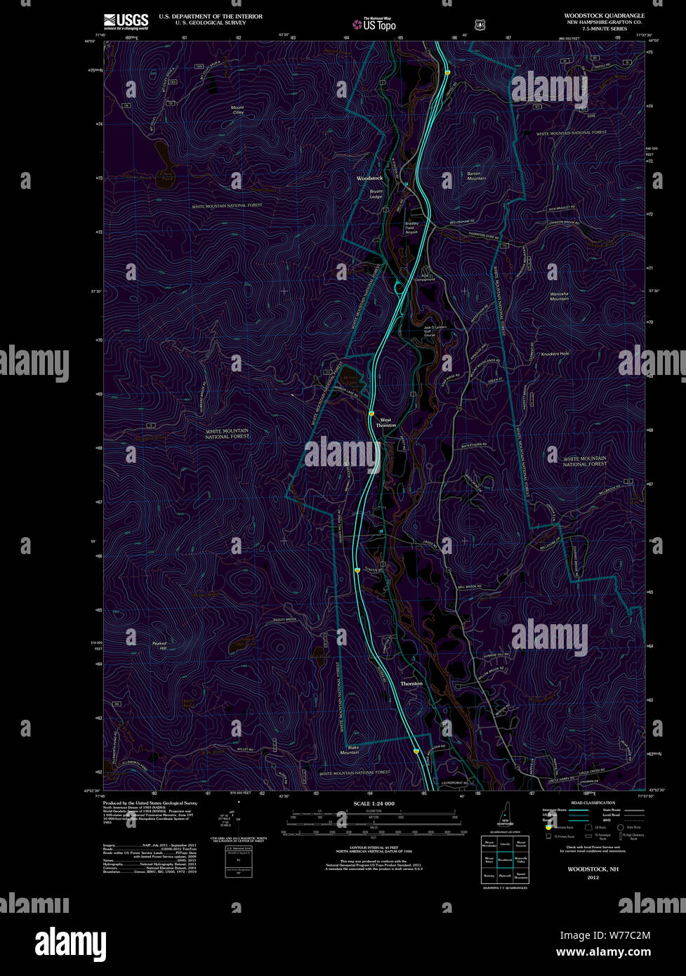 Woodstock new hampshire map hires stock photography and images Alamy