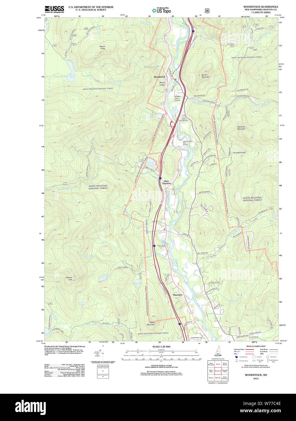 Woodstock new hampshire map Cut Out Stock Images & Pictures Alamy