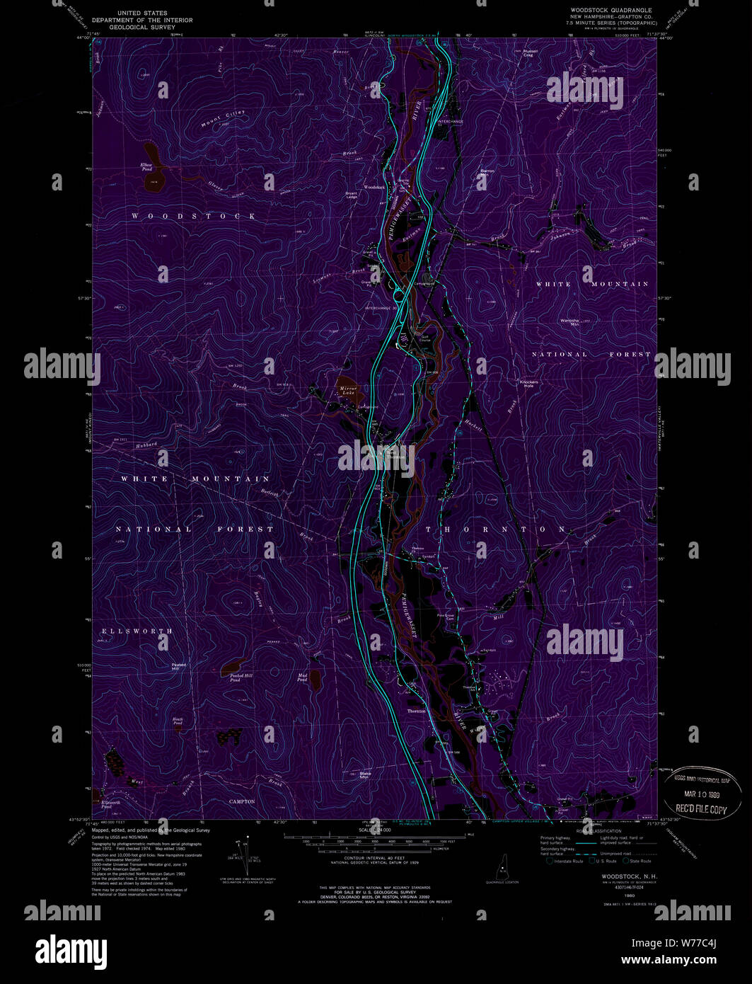 Woodstock new hampshire map hires stock photography and images Alamy