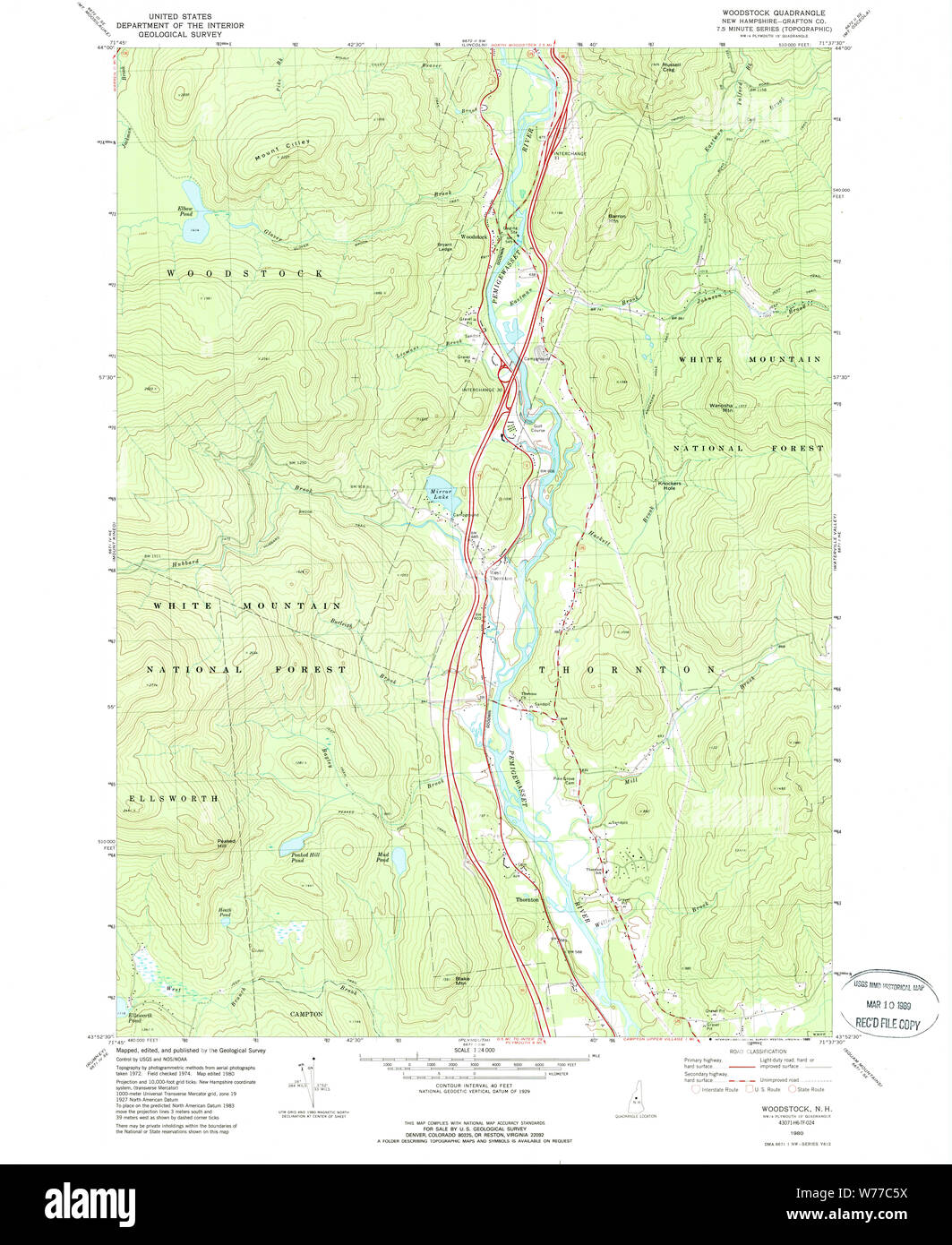 Woodstock new hampshire map hires stock photography and images Alamy