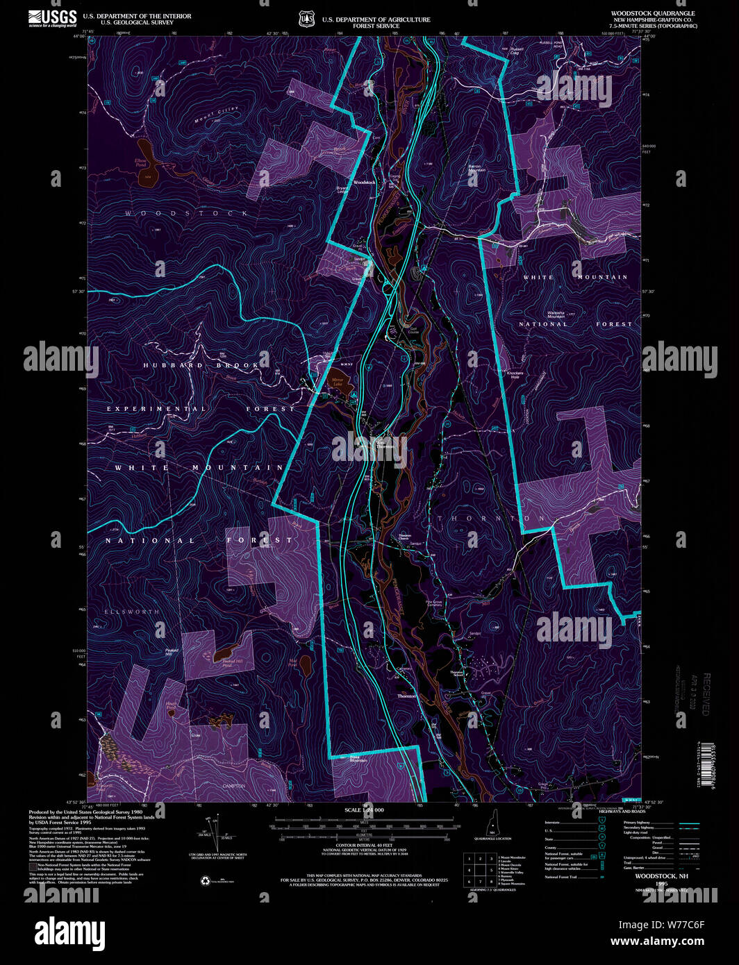 Woodstock new hampshire map hires stock photography and images Alamy