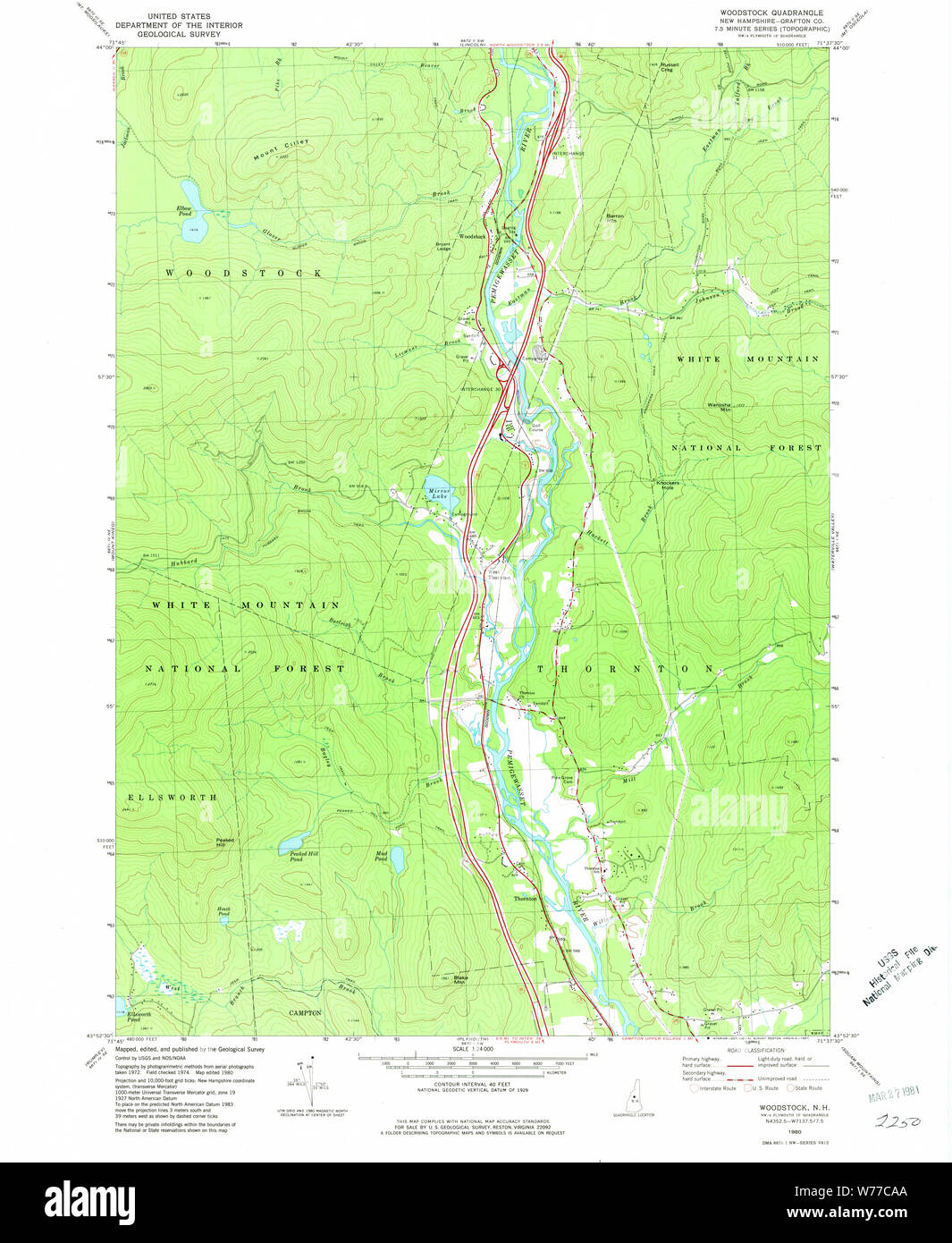 Woodstock new hampshire map Cut Out Stock Images & Pictures Alamy