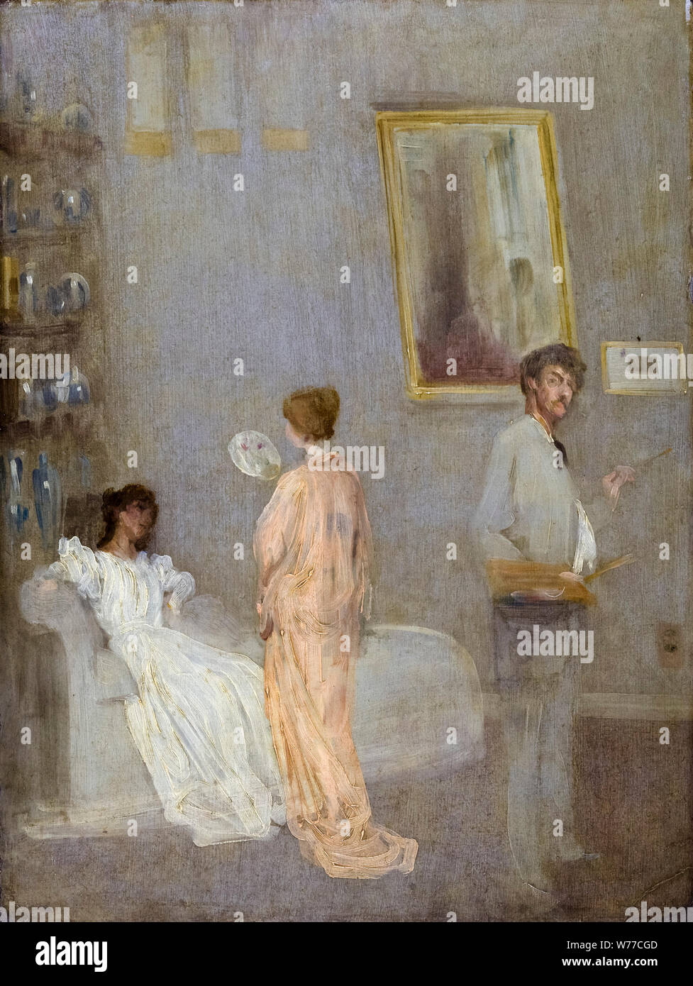 James McNeill Whistler, The Artist in His Studio, painting, 1865-1866 Stock Photo