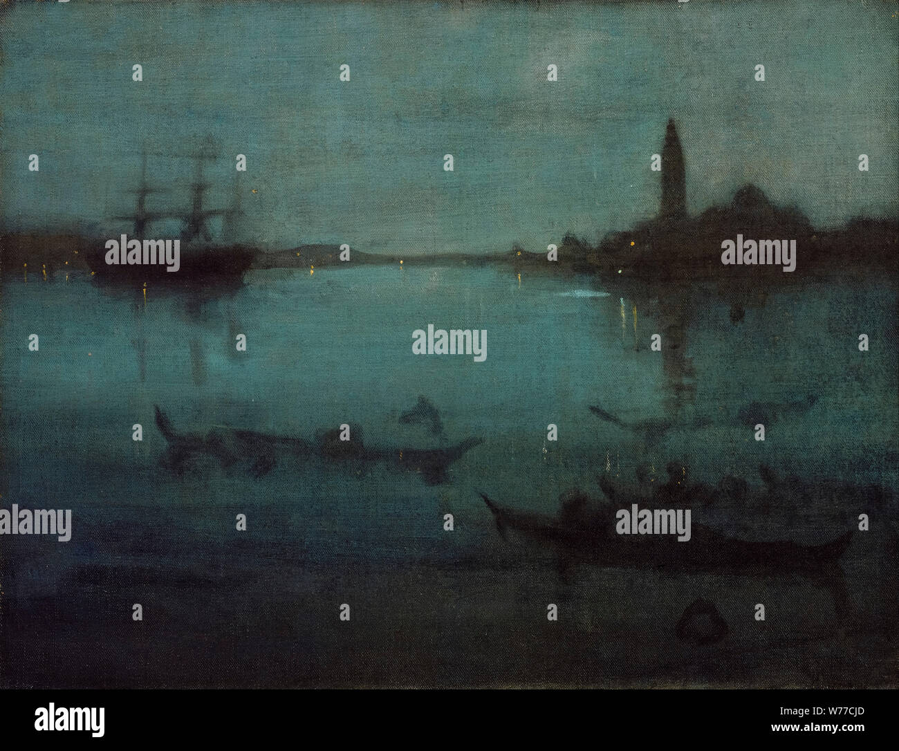 James McNeill Whistler, landscape painting, Nocturne in Blue and Silver, The Lagoon, Venice, 1879-1880 Stock Photo