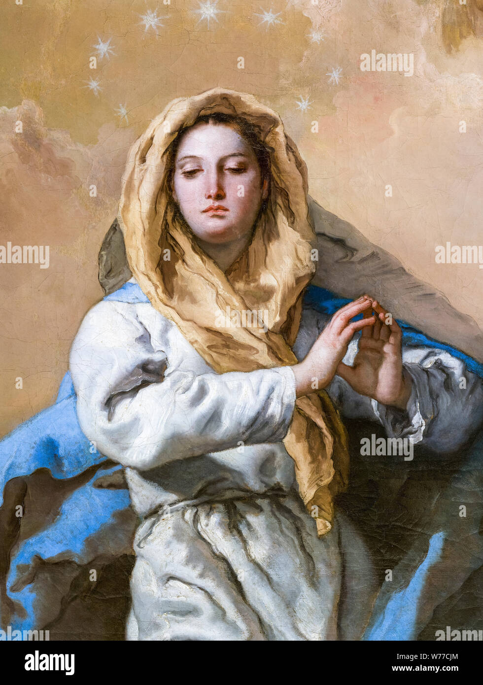 Giovanni Battista Tiepolo, painting, The Immaculate Conception, detail, 1767-1768 Stock Photo