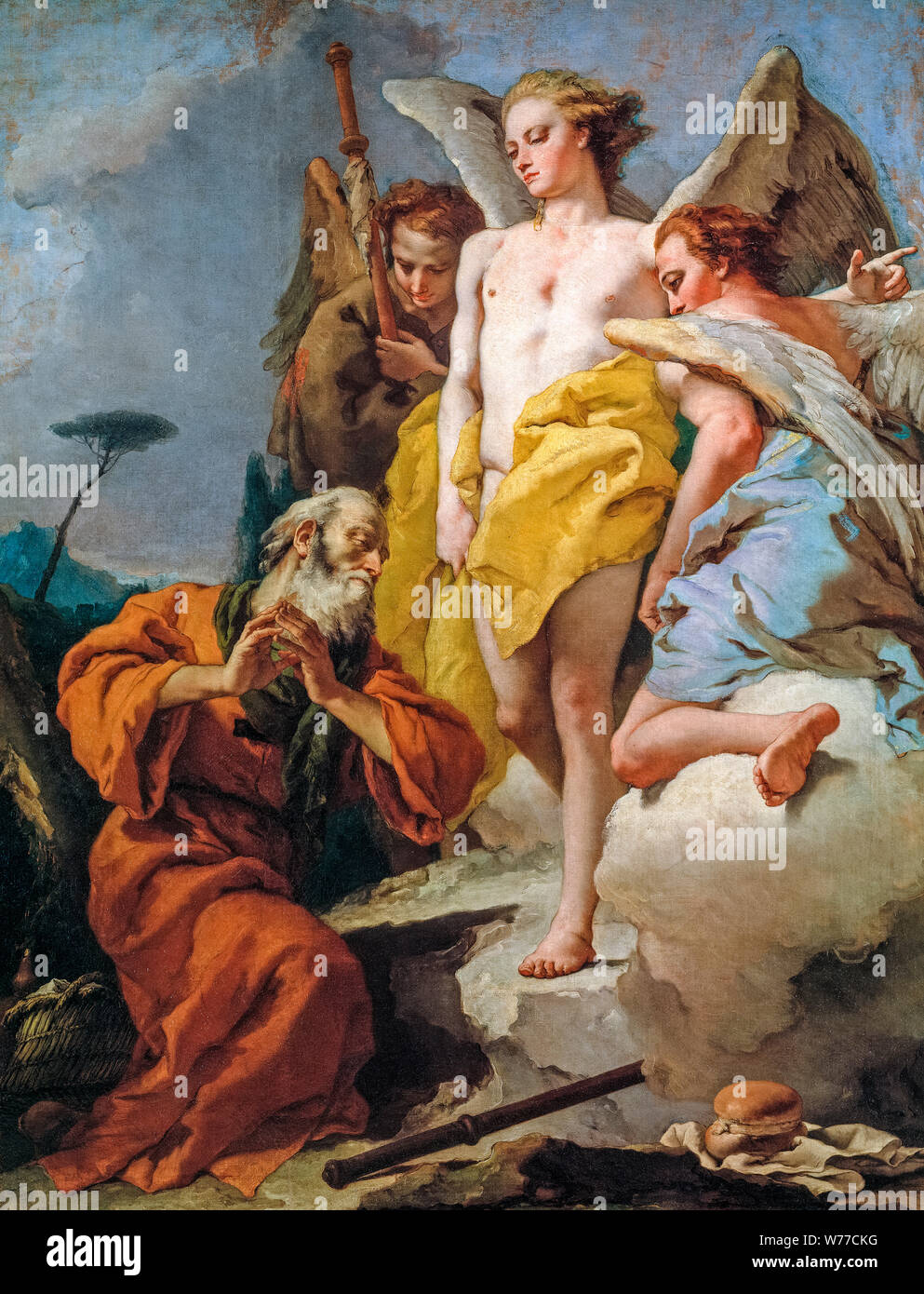 Giovanni Battista Tiepolo, painting, Abraham and the three Angels, 1730 Stock Photo