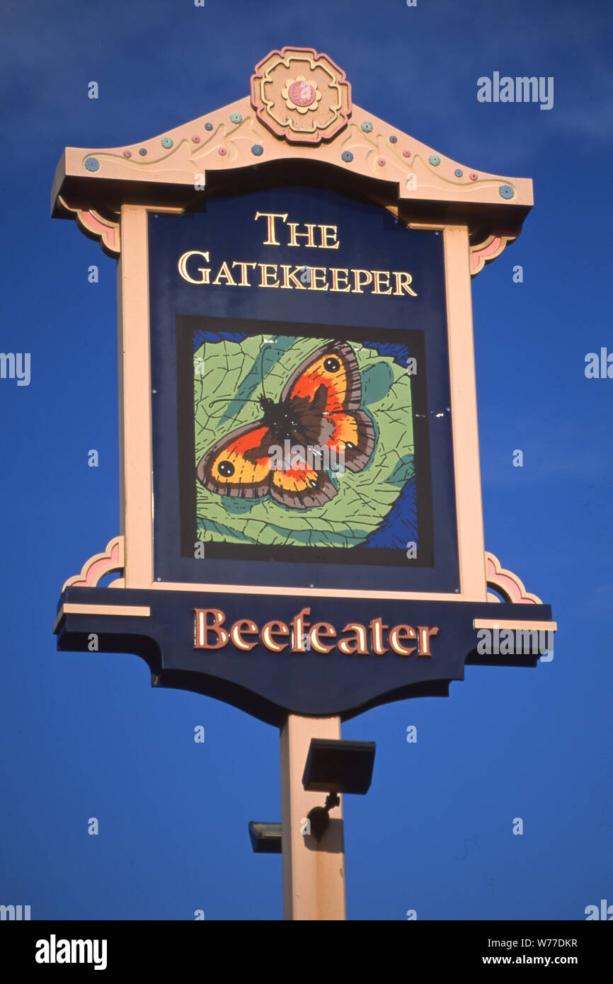 Pub sign, The Gate Keeper Stock Photo