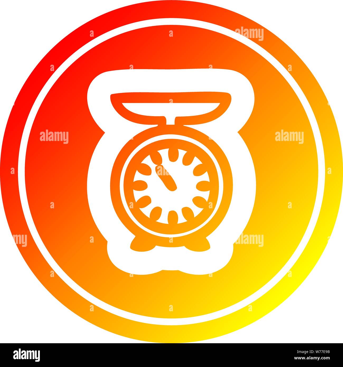 weighing scales circular icon with warm gradient finish Stock Vector ...