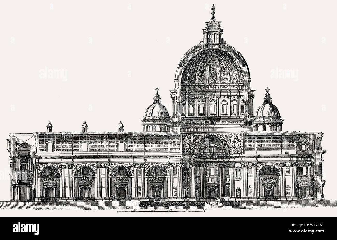 Interior view of Old St. Peter's Basilica, Vatican, Rome, Italy Stock Photo