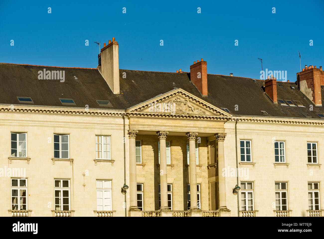 Facade of the Montaudoin Hotel (work of Jean-Baptiste Ceineray and Mathurin Crucy), Place du Maréchal-Foch, Nantes Stock Photo
