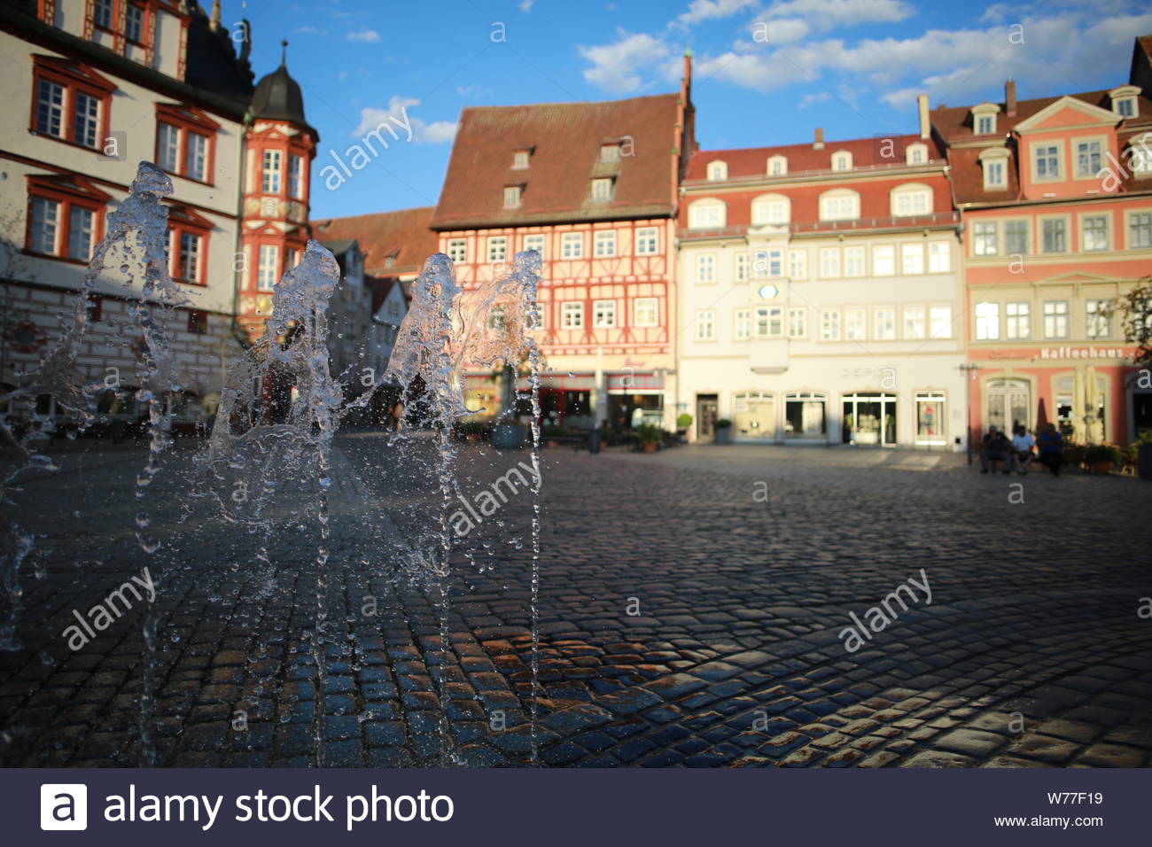 A sunny day in the town centre of  Coburg in Bavaria, Germany Stock Photo