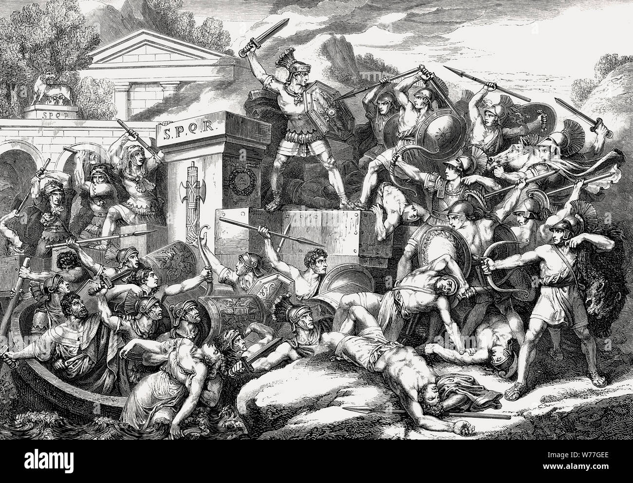 Publius Horatius Cocles, Roman officer, war between Rome and Clusium Stock Photo