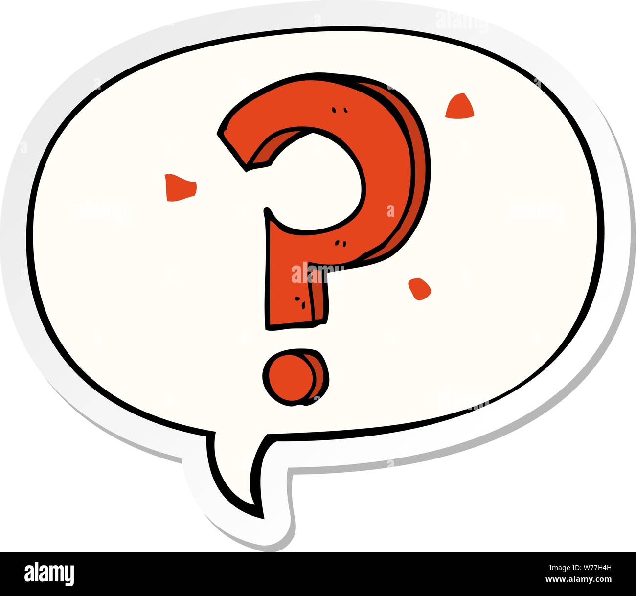 Question Sticker Cartoon cartoon question mark with speech bubble sticker Stock Vector Image ...