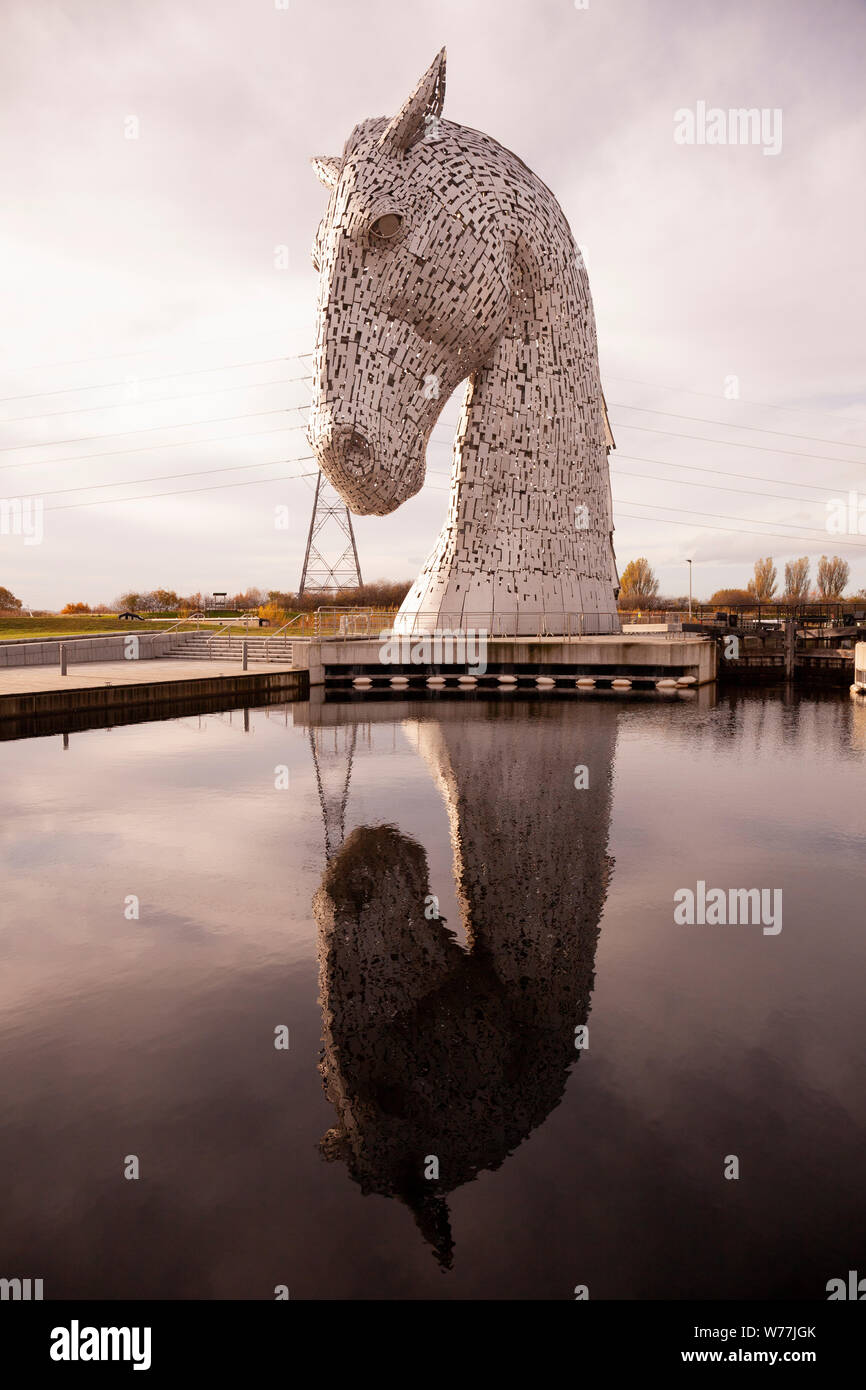 The Kelpies Statues, The Helix, Falkirk, Stirlingshire, Scotland Stock