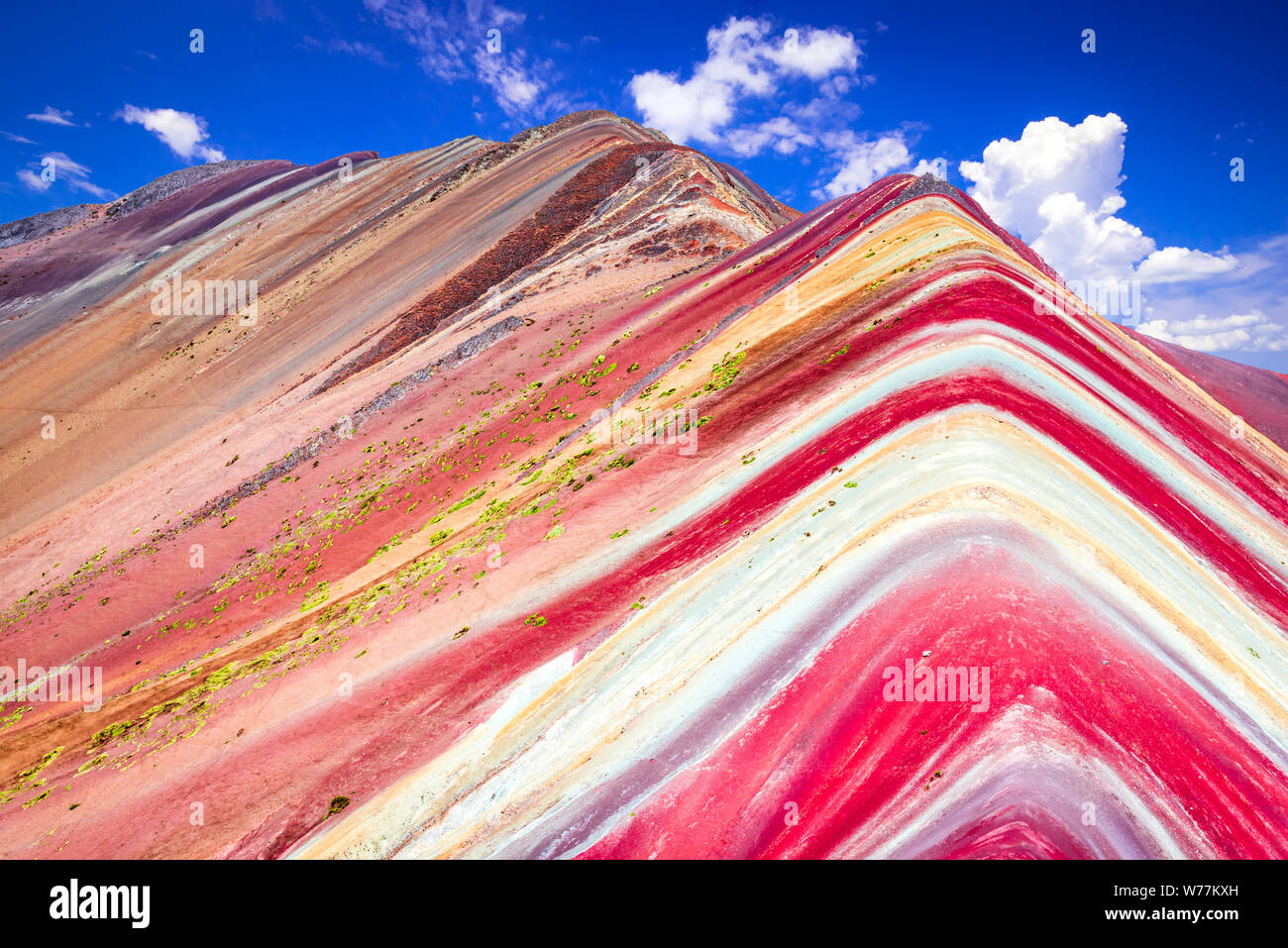 Vinicunca, Peru - Rainbow Mountain, Cordillera de los Andes, Cusco region in South America. Stock Photo