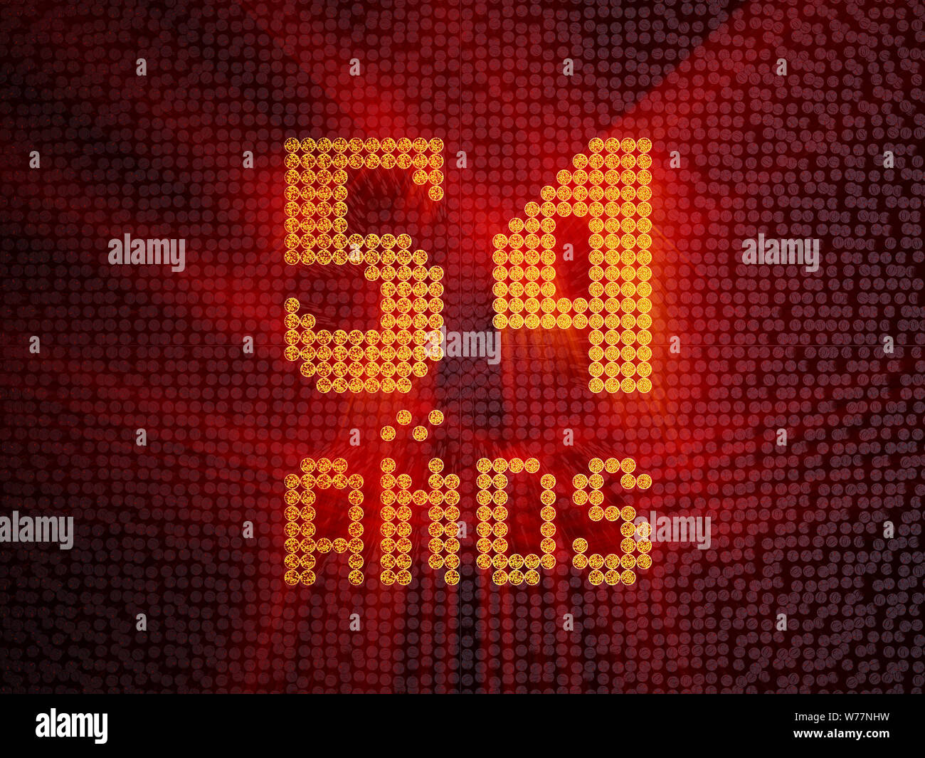 Inscription in Spanish. golden number fiftyfour years (number 54 years