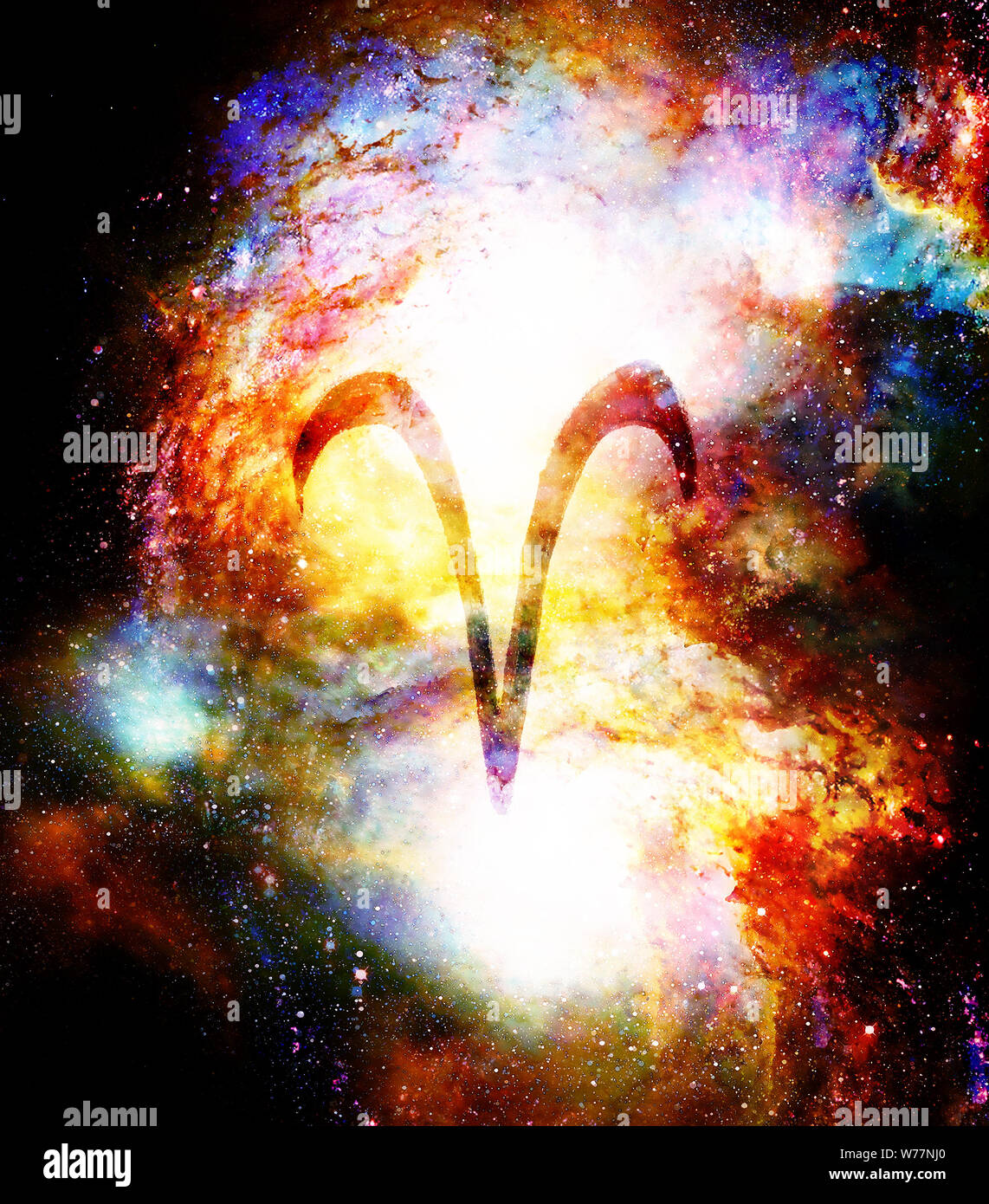 Hand drawn horoscope astrology symbols in cosmic space Stock Photo - Alamy 
