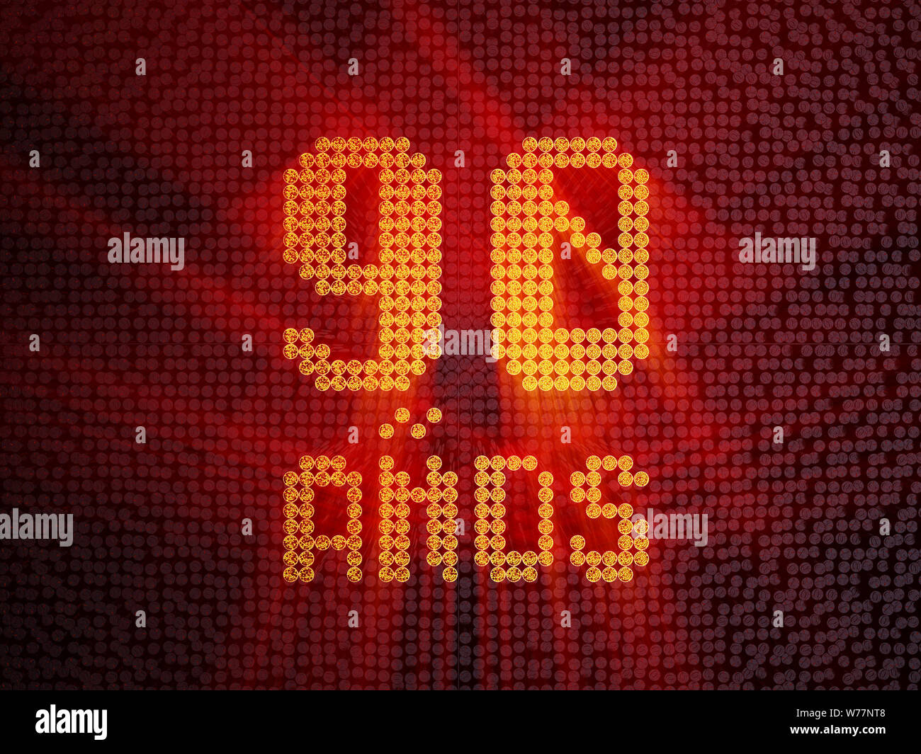 Inscription in Spanish. golden number ninety years (number 90 years ...