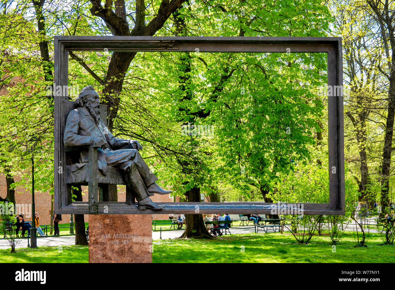 Jan Matejko monument,Krakow, Poland Stock Photo Alamy