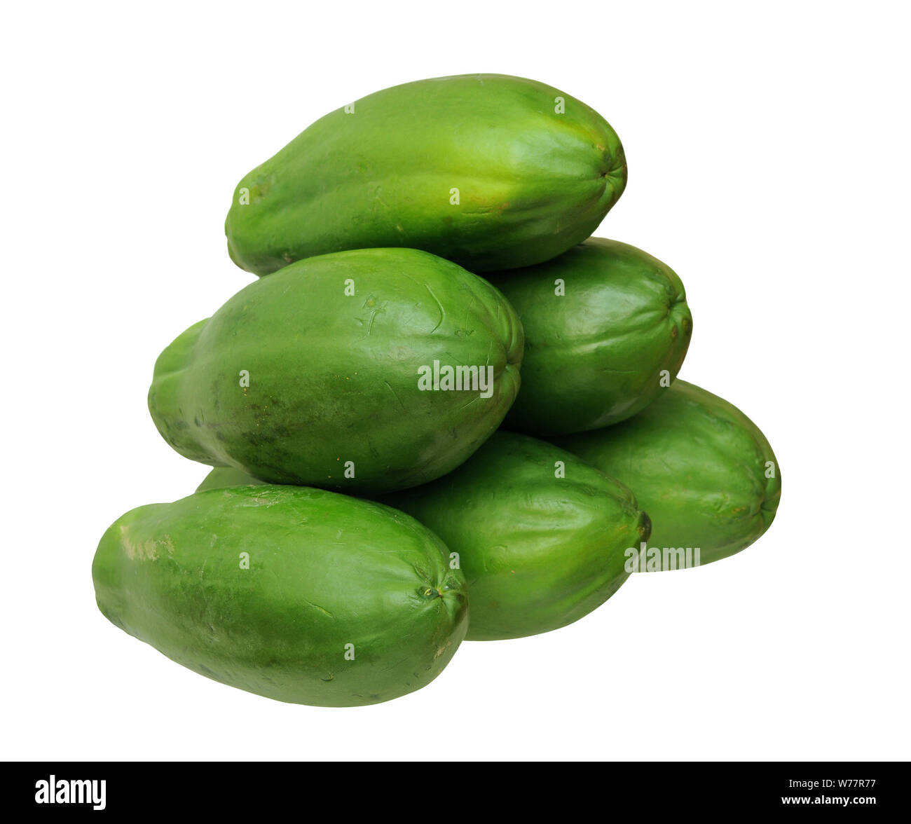 green papaya isolated on white background Stock Photo - Alamy