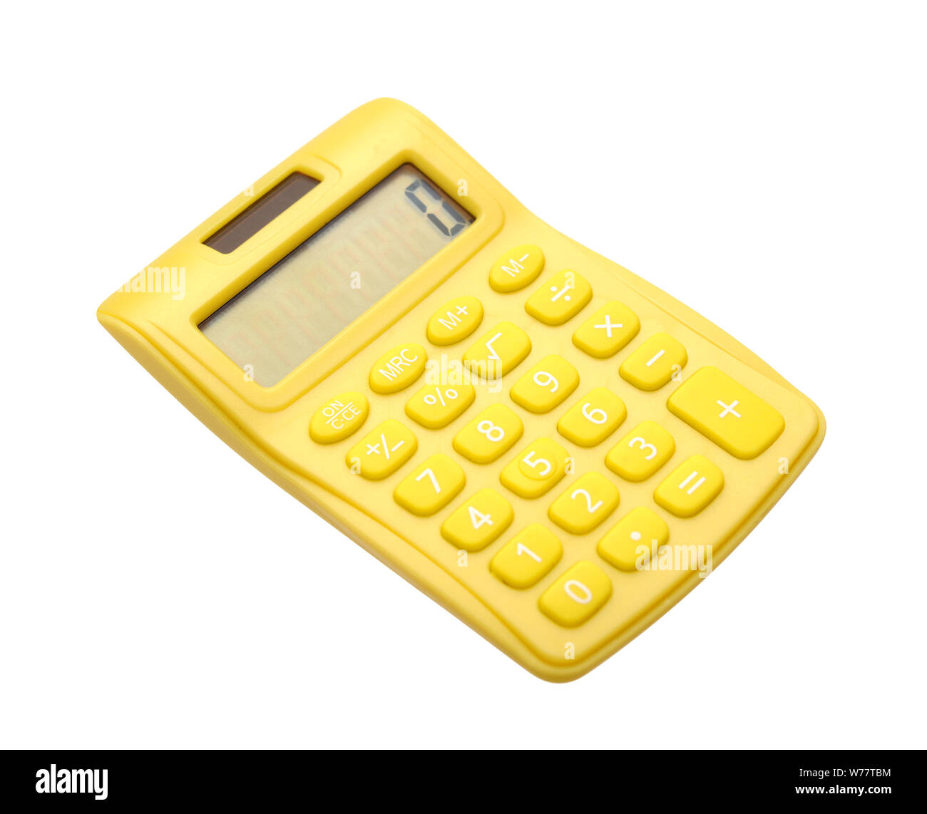 yellow calculator isolated on white background Stock Photo Alamy