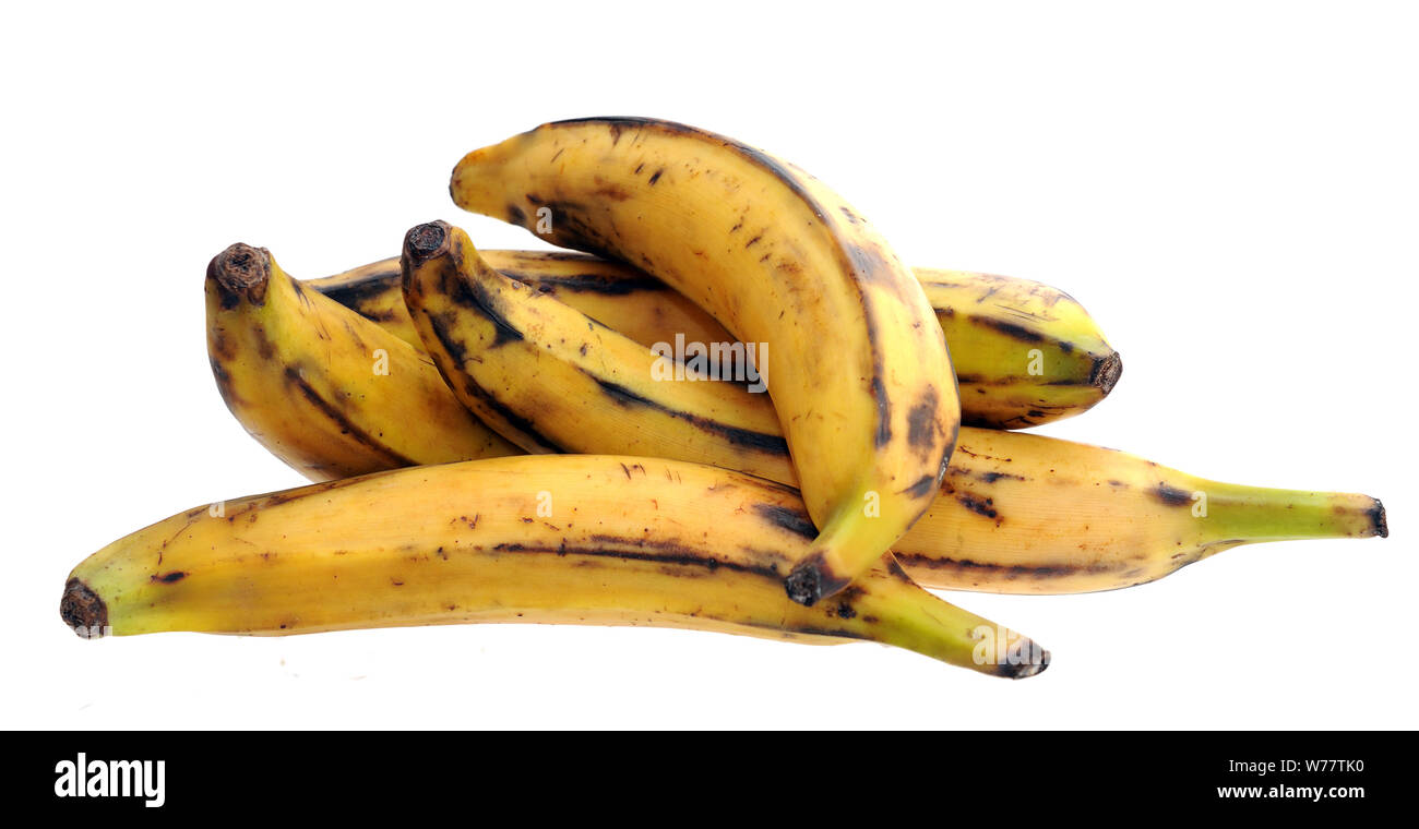 some ripe plantain banana isolated on white background Stock Photo Alamy
