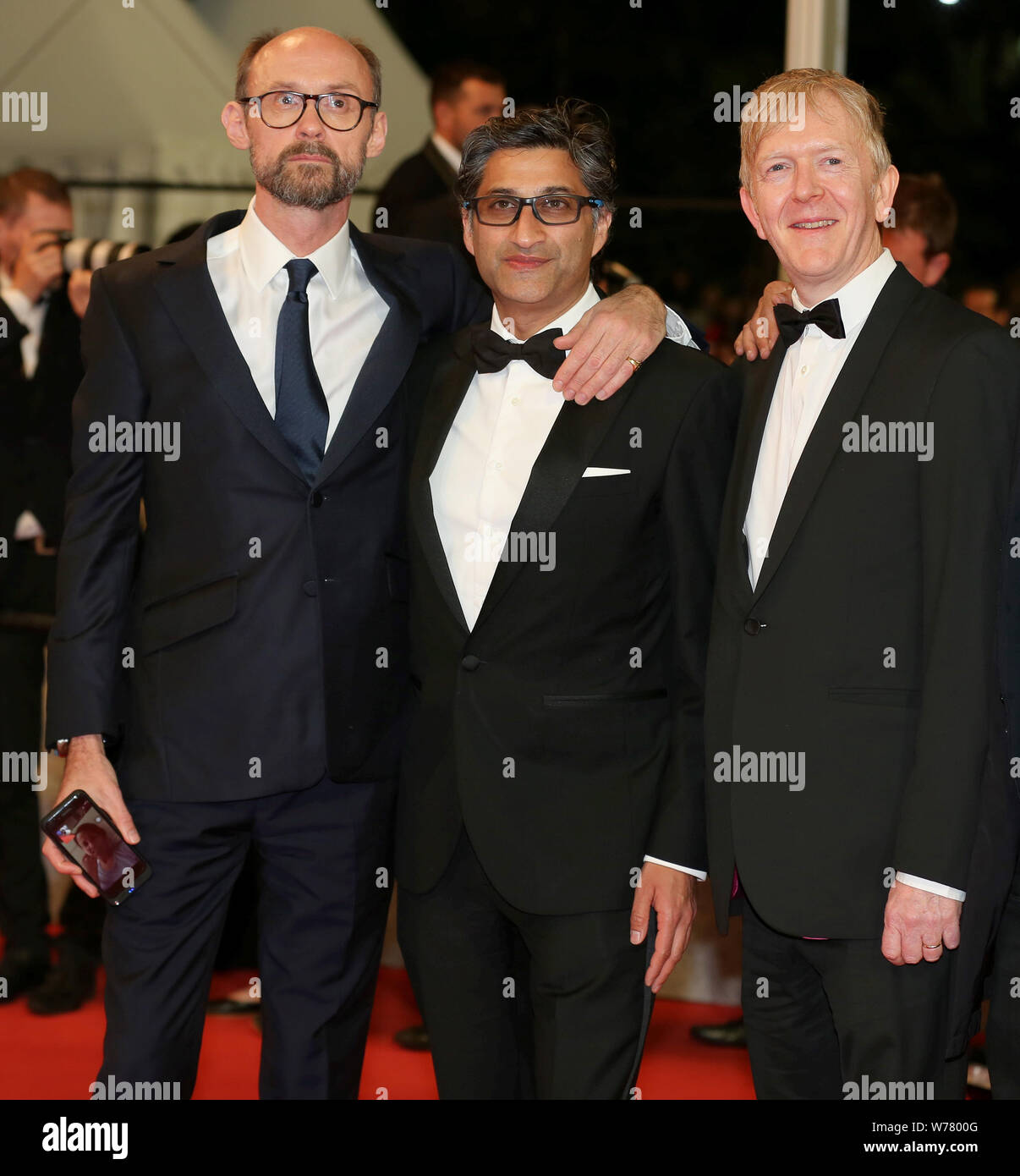 CANNES, FRANCE - MAY 19: James Gay-Rees, Asif Kapadia and Chris King attend the Diego Maradona screening during the 72nd Cannes Film Festival (Mickael Stock Photo