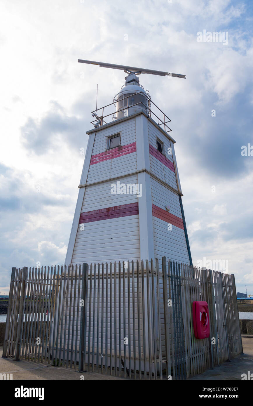 Hartlepool Pilots Pier Lighthouse Stock Photo