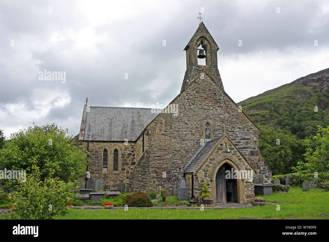 St Mary's Church, Beddgelert, Gwynedd, Wales Stock Photo
