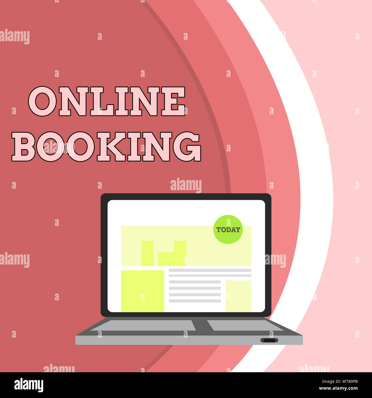 Conceptual Hand Writing Showing Online Booking Concept Meaning Reservation Through Internet Hotel Accommodation Plane Ticket Laptop Switched On With Stock Photo Alamy
