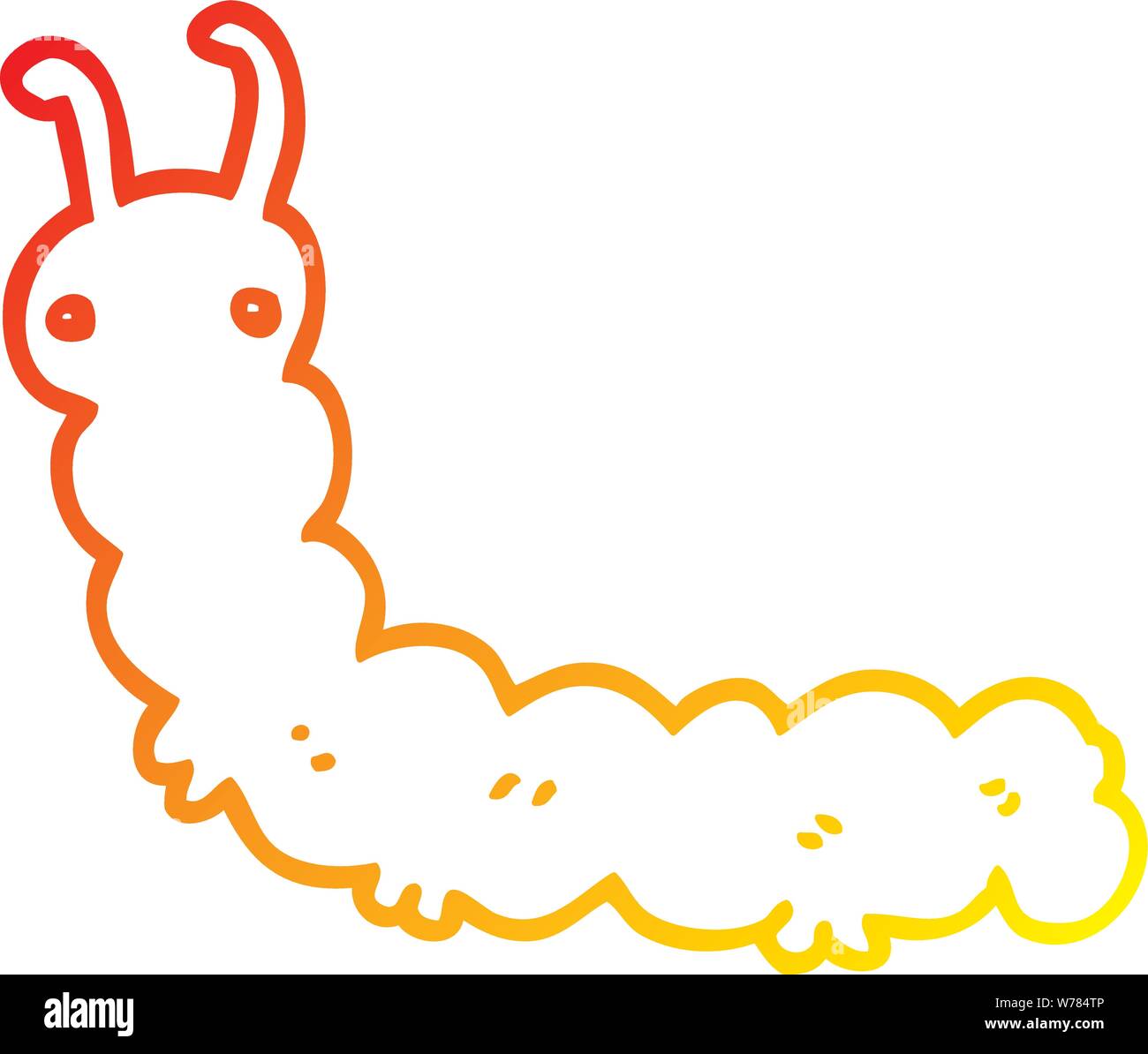 warm gradient line drawing of a cartoon caterpillar Stock Vector Image &  Art - Alamy