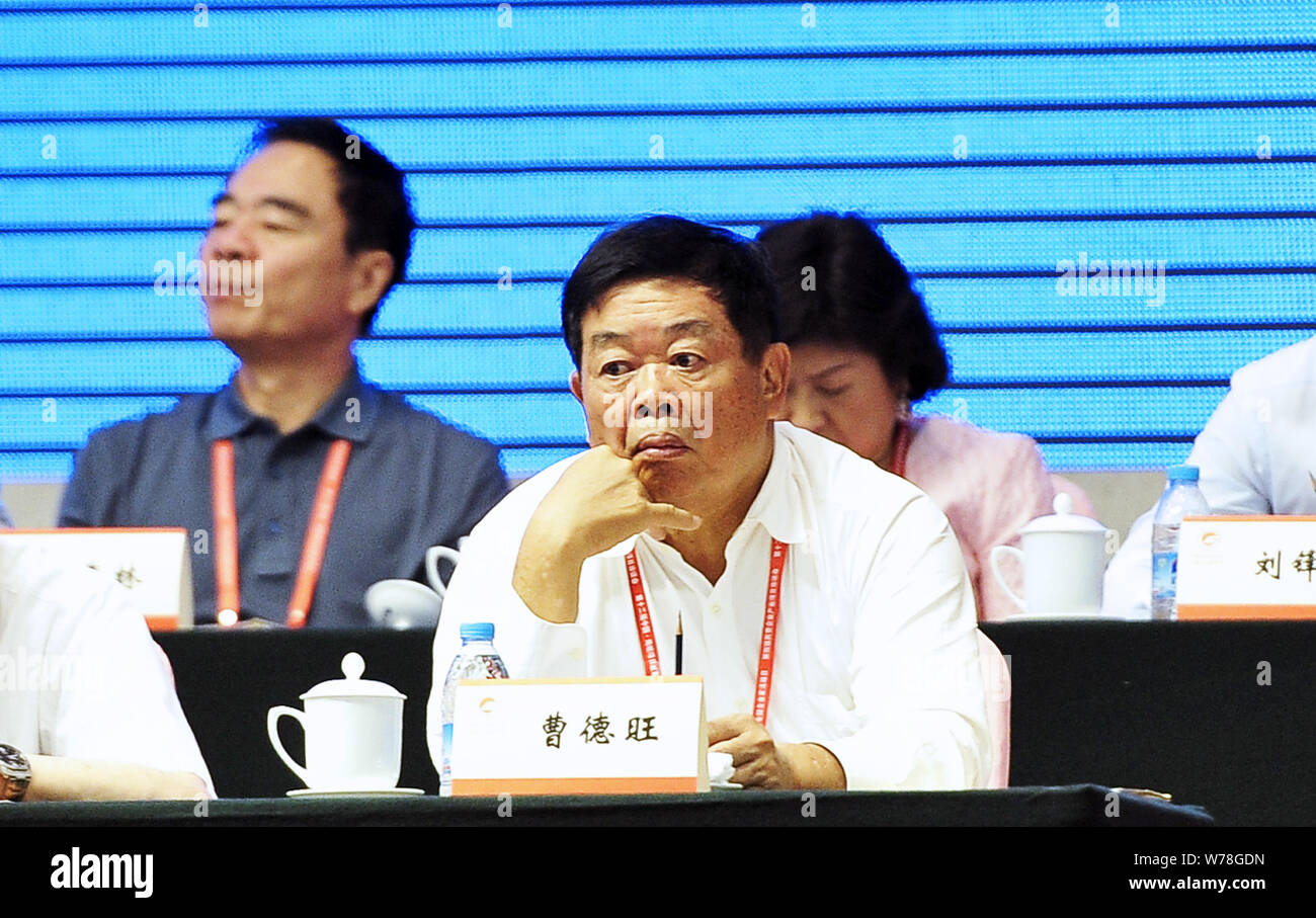 --FILE--Cho Tak Wong (Cao Dewang), Chairman of Fuyao Group and Chairman of Fuyao Glass Industry Group Co., Ltd, attends the Day of National Entreprene Stock Photo