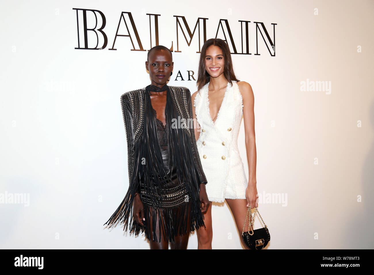 South Sudanese model Grace Bol, left, and French model Cindy Bruna attend  the opening ceremony of a fashion store of Balmain in Shanghai, China, 21  No Stock Photo - Alamy