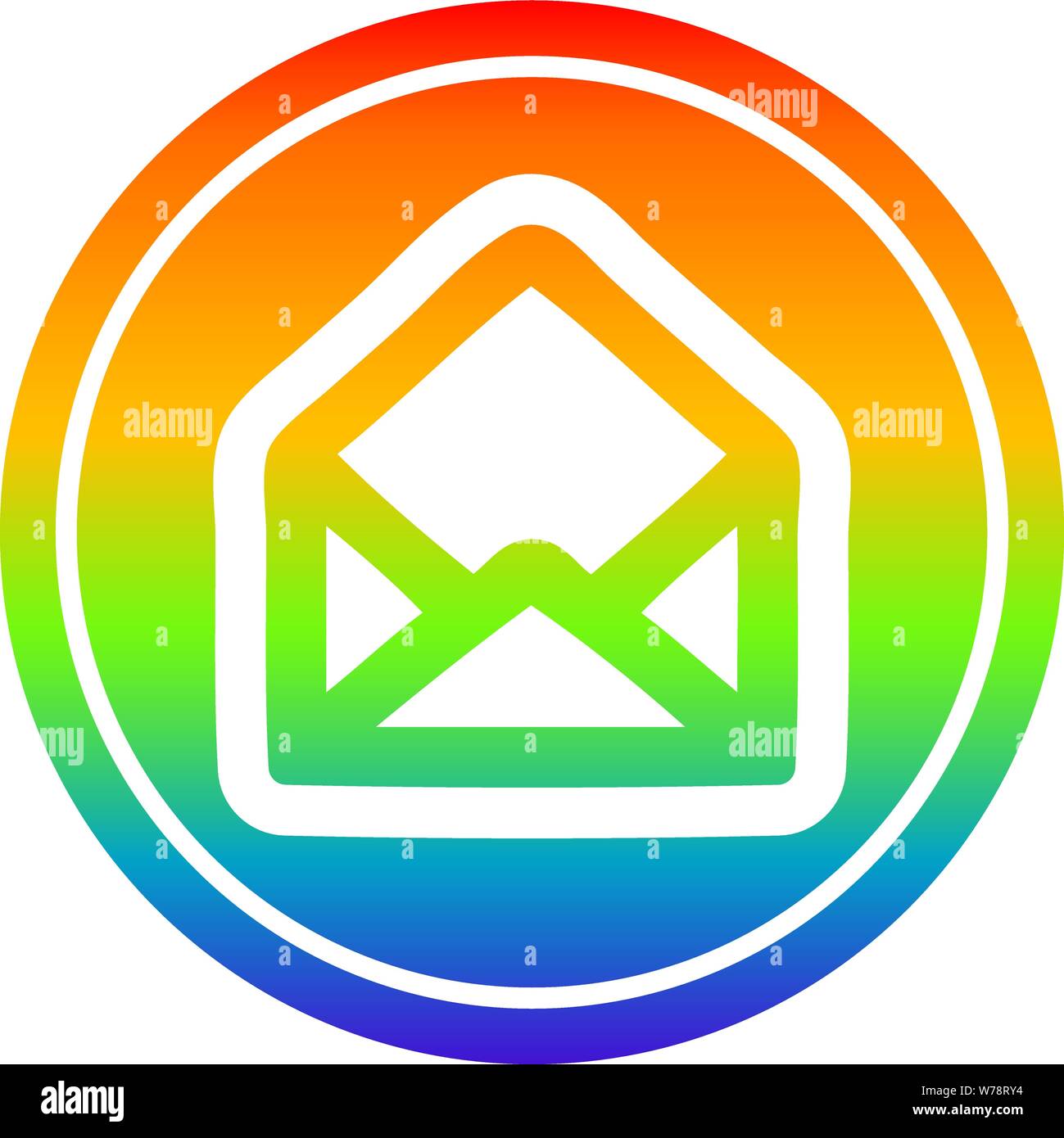 envelope letter circular icon with rainbow gradient finish Stock Vector ...