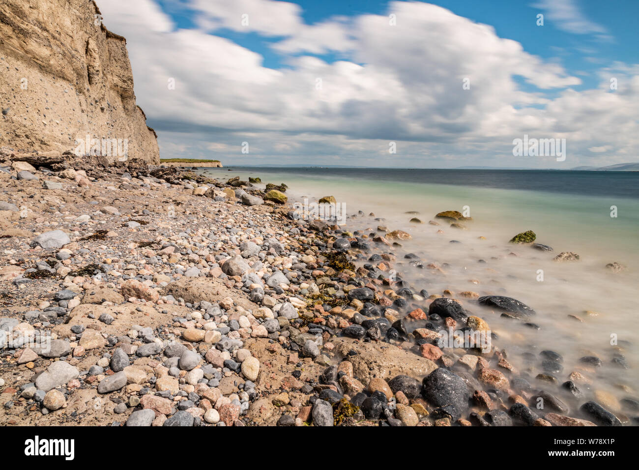 Rocks and cliff in Silverstrand beach, Galway, Ireland Stock Photo