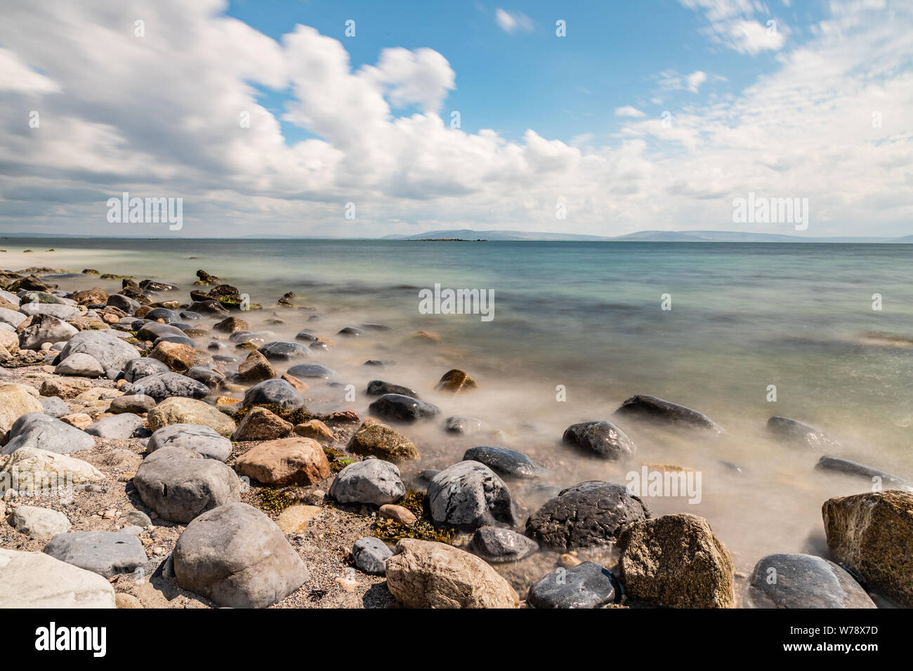 Rocks in Silverstrand beach, Galway, Ireland Stock Photo