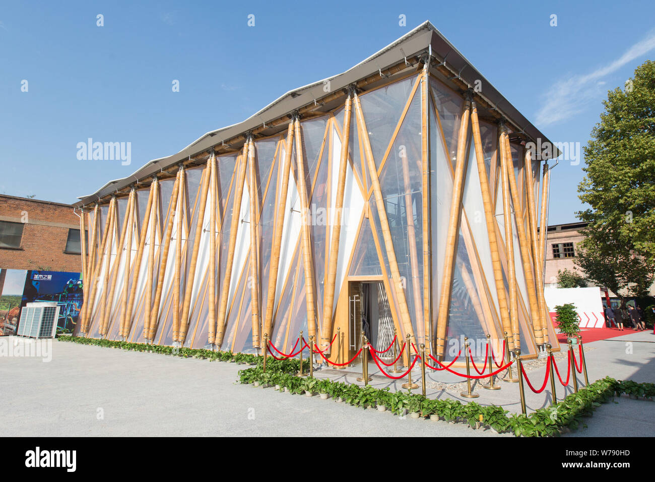 View of the German-Chinese house made of bamboo, which is designed