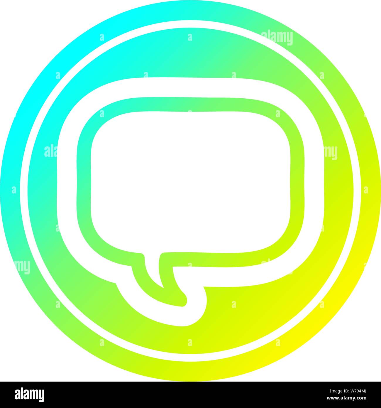 speech bubble circular icon with cool gradient finish Stock Vector ...