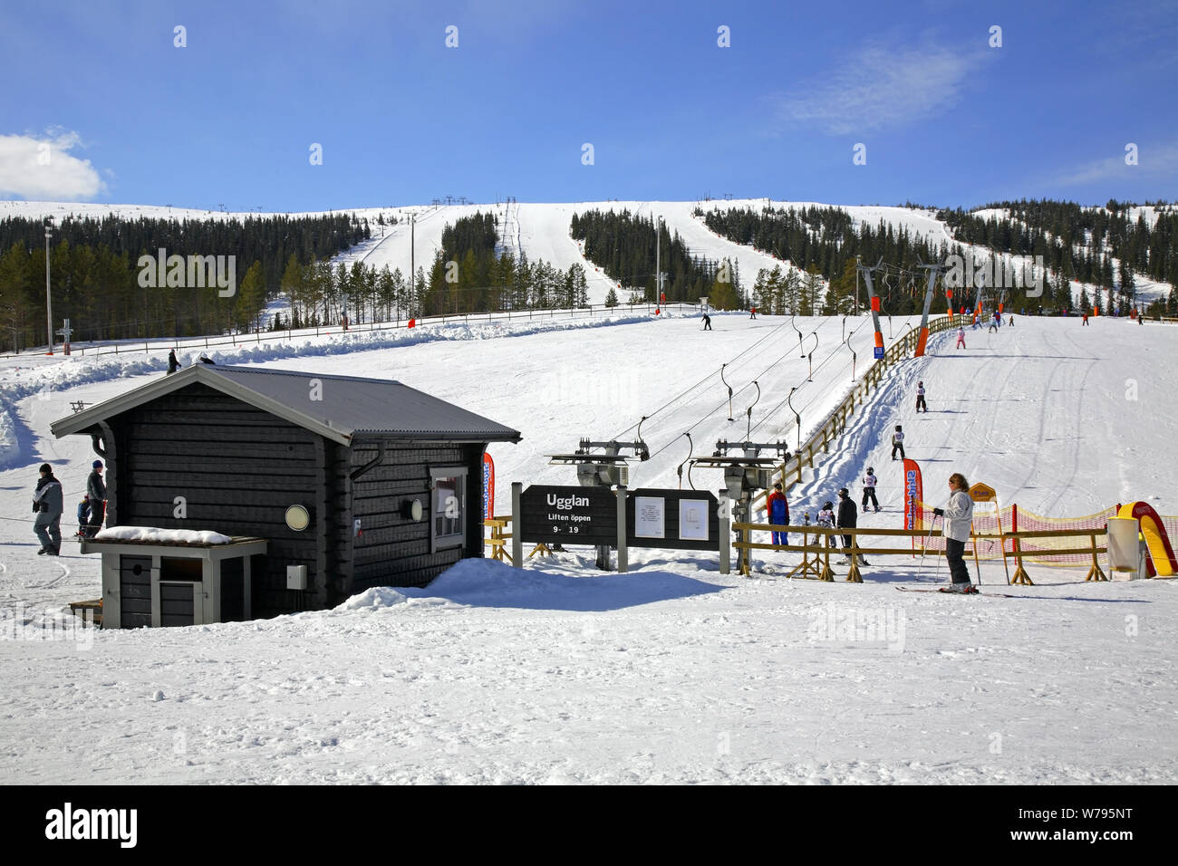 Ski trail in Lindvallen. Salen. Dalarna county. Sweden Stock Photo