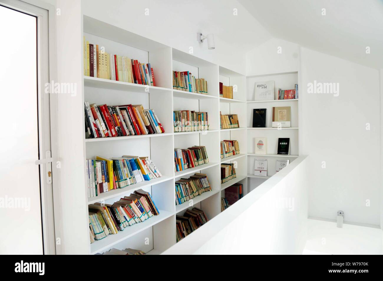 Interior view of a shared living room built by the residential community near the Nanjing Road pedestrian shopping street in Huangpu district, Shangha Stock Photo