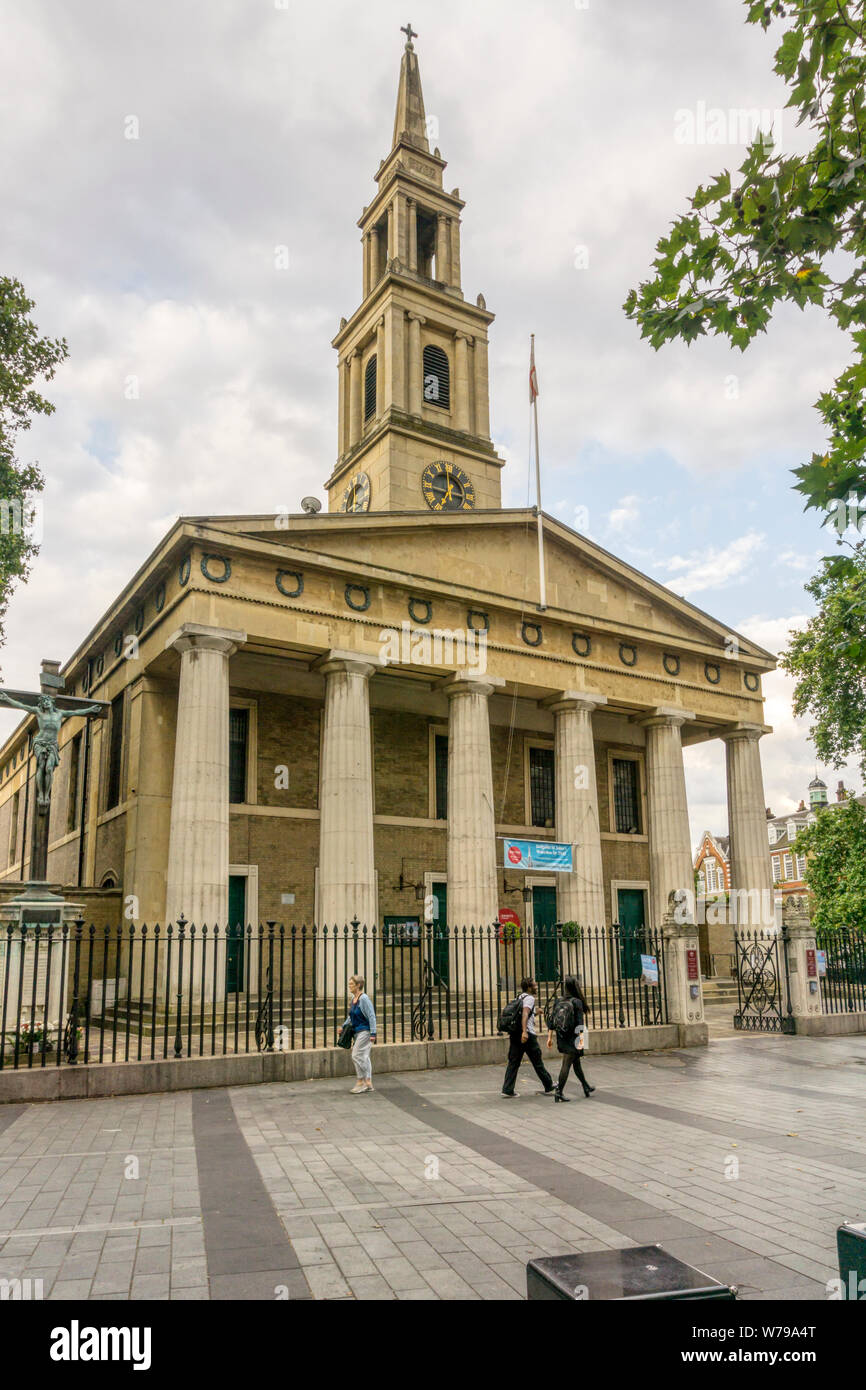 St John's Church, Waterloo was  built in 1822–24 and designed by Francis Octavius Bedford. Stock Photo