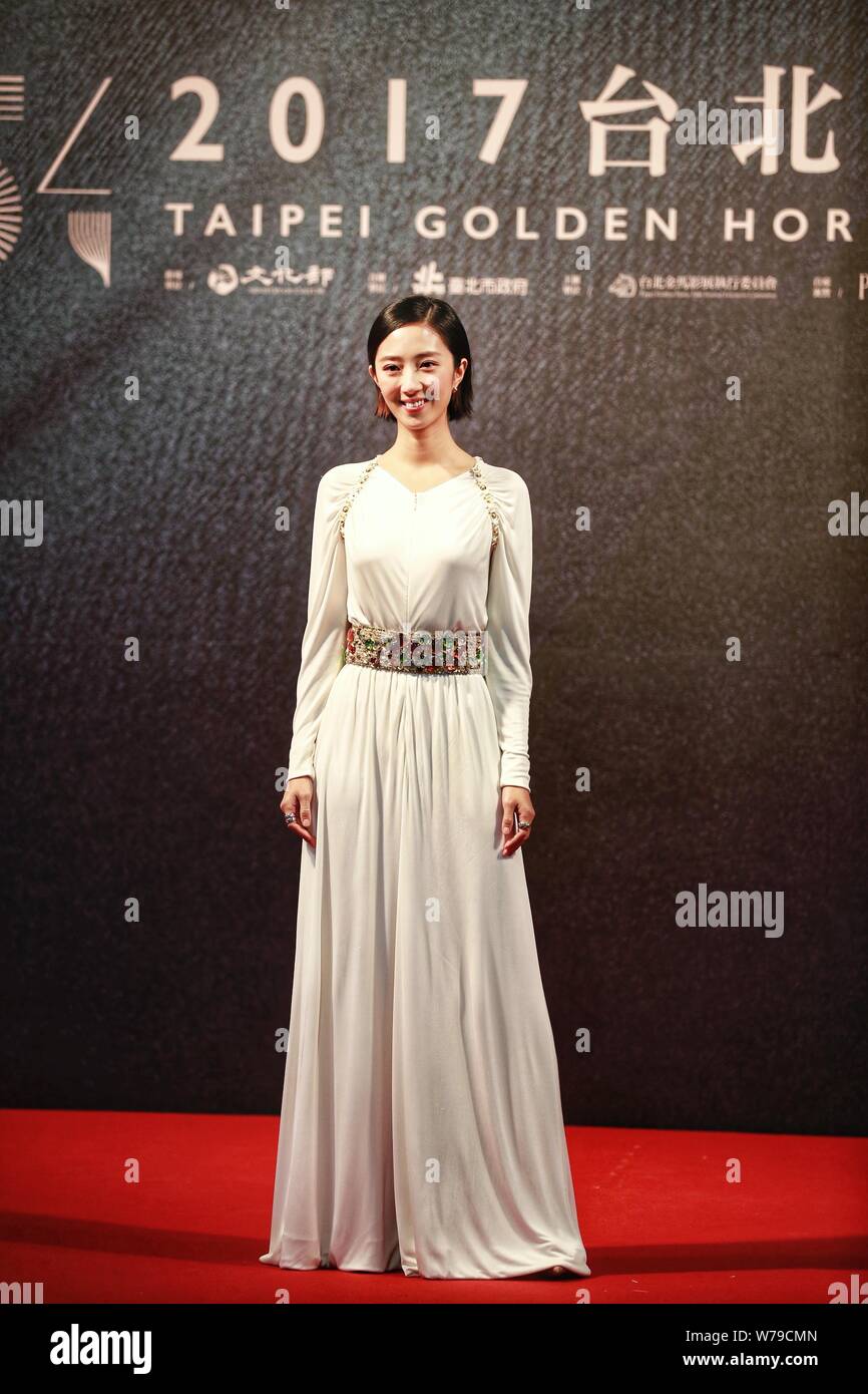 Taiwanese actress Gwei Lun-mei poses as she arrives on the red carpet